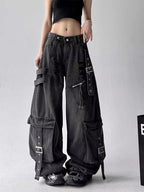 Y2K Wide-Leg Black Jeans