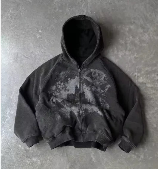Reversible Plaid Zip-Up Hoodie