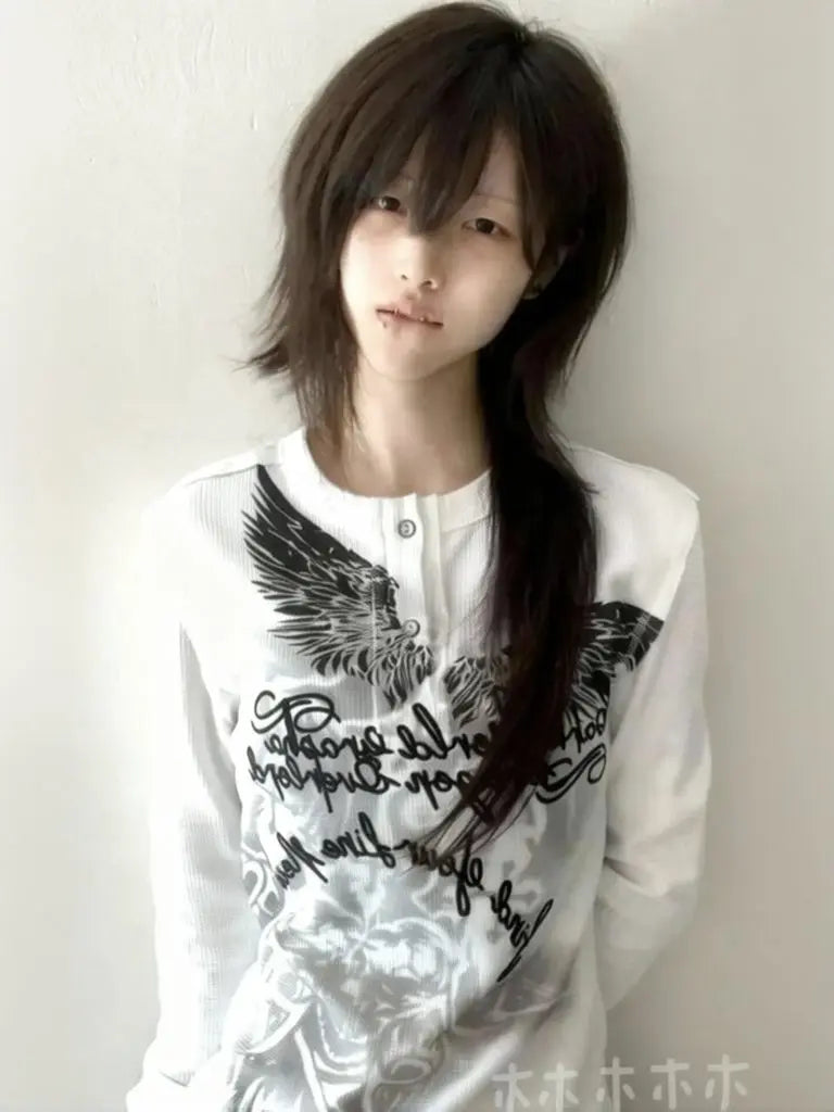 Grunge Print Long Sleeve Tee