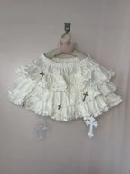 Cross Ruffle Mini Skirt