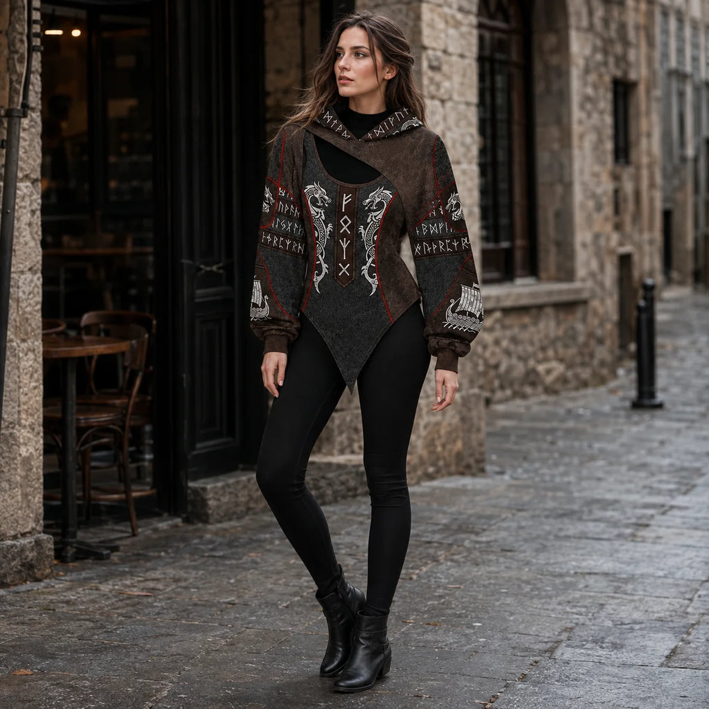 Viking Print Hooded Set