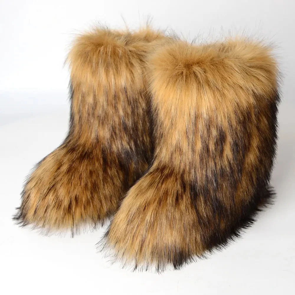 Fluffy Faux Fur Winter Boots