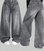 Graphic Embroidered Baggy Jeans