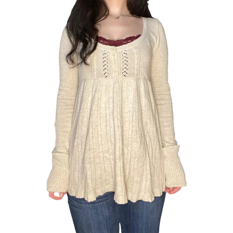 Knitted Babydoll Sweater