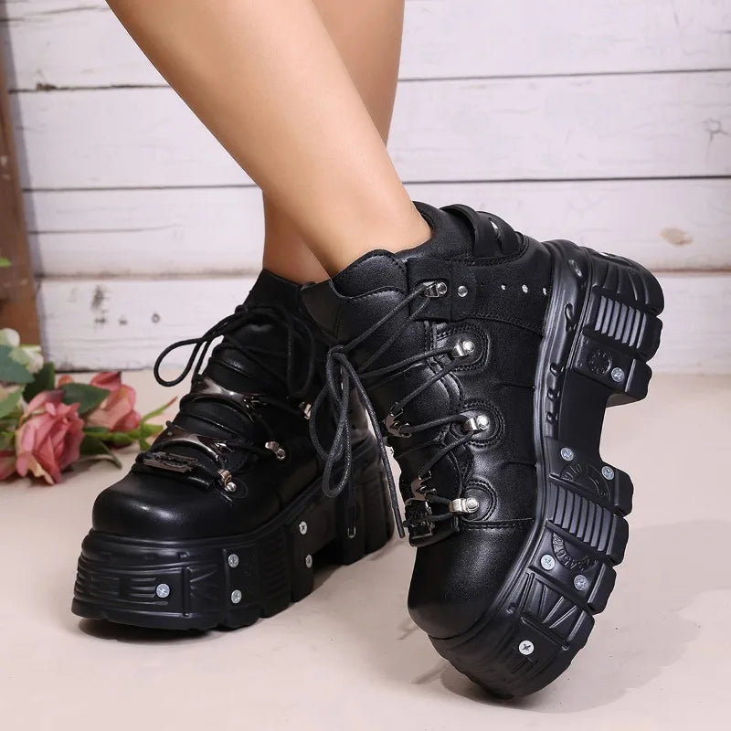 Platform Lace-Up Boots
