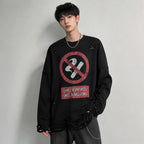 Cigarette Print Gothic Sweatshirt
