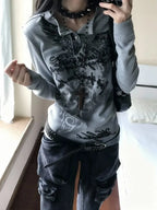 Grunge Print Long Sleeve Tee