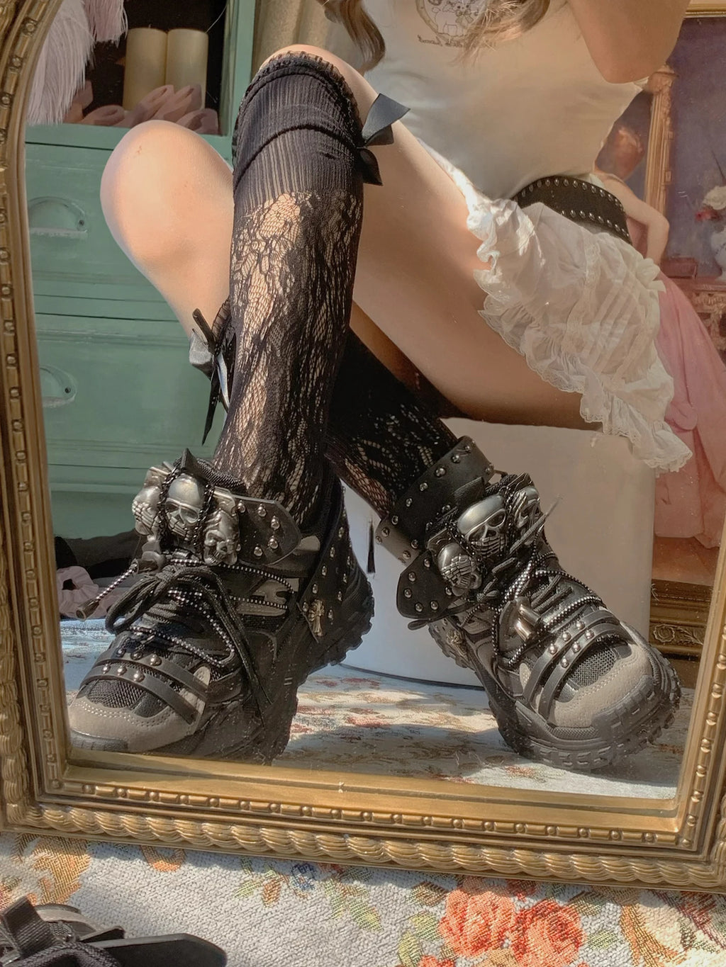 Skull Platform Dad Shoes