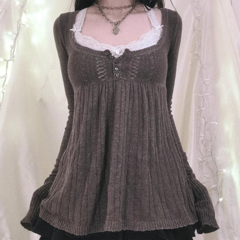 Knitted Babydoll Sweater