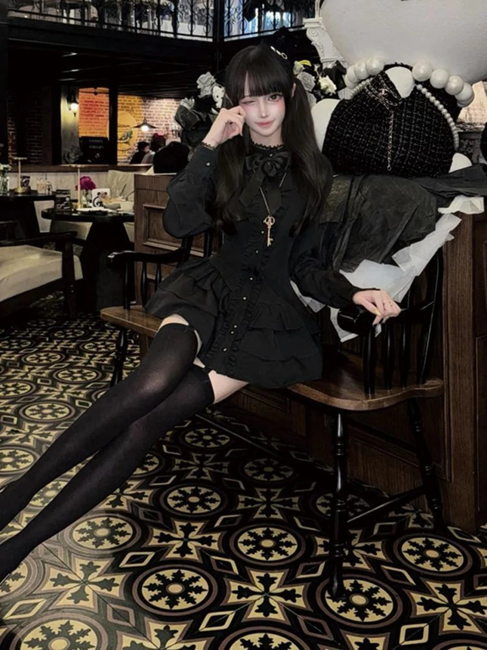 Lace Gothic Long Sleeve Dress