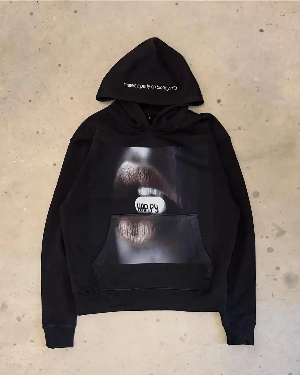 Grunge Print Oversized Hoodie