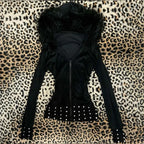 Black Faux Fur Hooded Coat