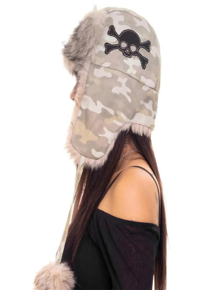 Camo Skull Bomber Hat
