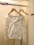 Faux Fur Ear Cropped Hoodie