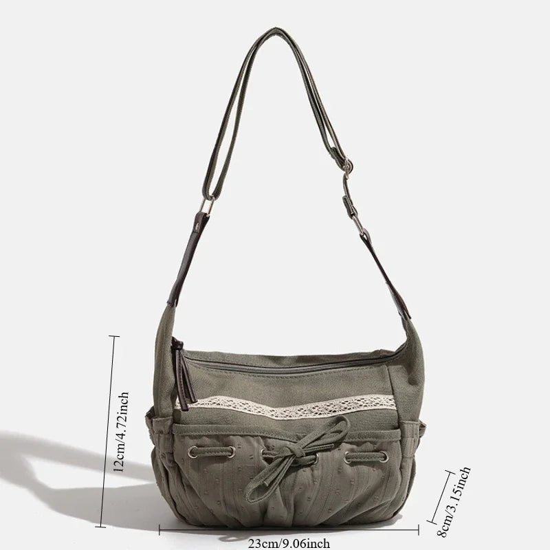 Olive Canvas Shoulder Bag