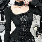 Lace Trim Gothic Top