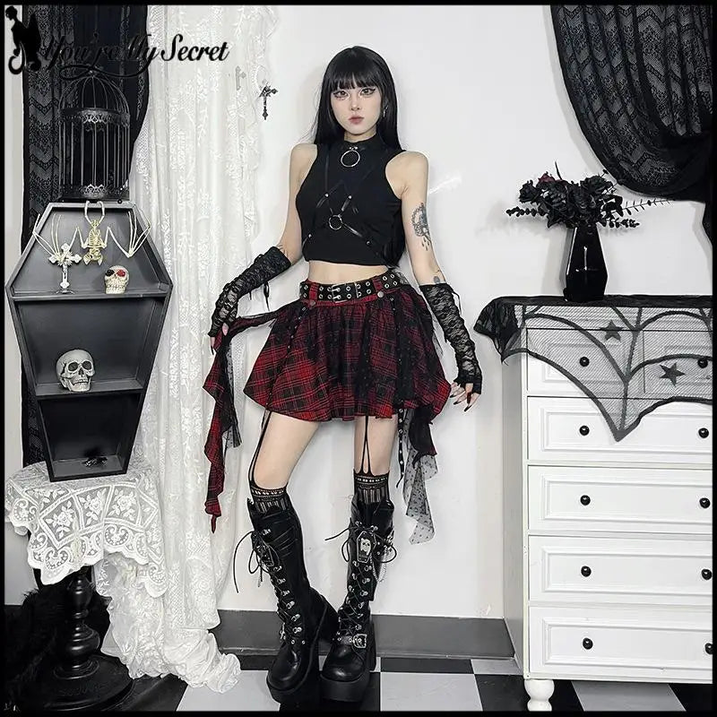 Checkered Midi Skirt