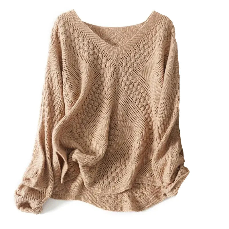 Hollow-Out Knit Sweater
