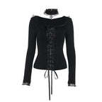 Lace Trim Gothic Top