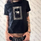 Cross Print Gothic Tee