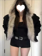 Faux Fur Lined Hooded Coat