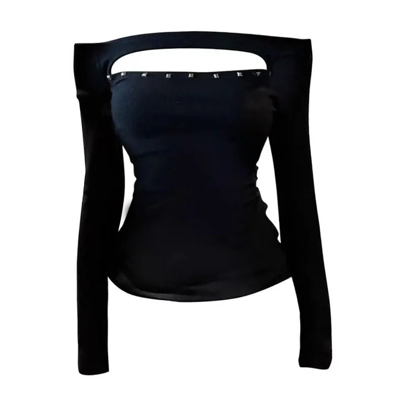Rivet Off-Shoulder Top