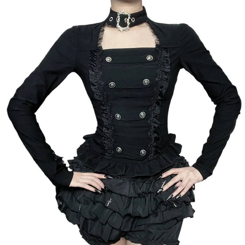 Buckle Mesh Gothic Top