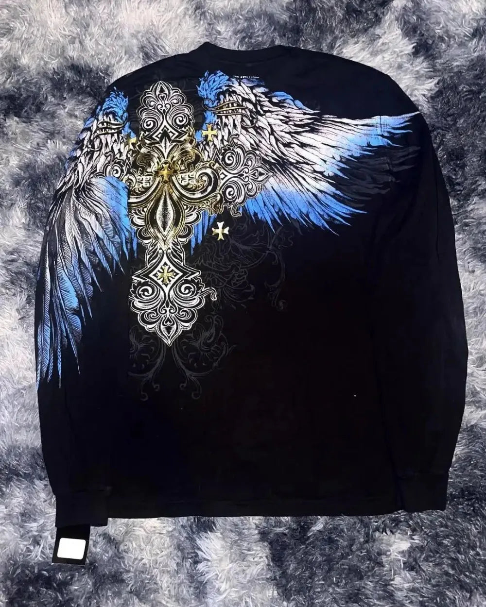 Black Skull Print Long Sleeve Tee