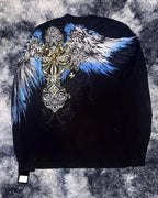 Black Skull Print Long Sleeve Tee