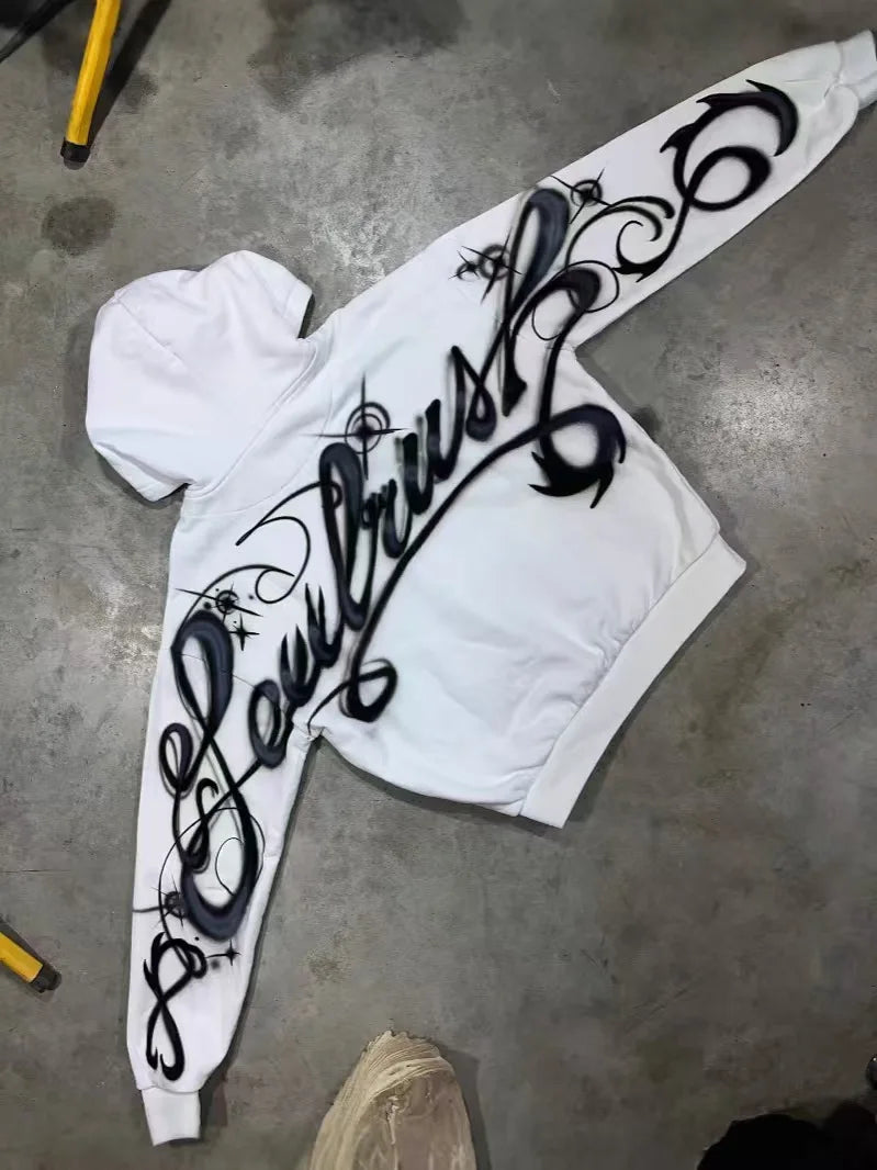 Gothic Print Hoodie