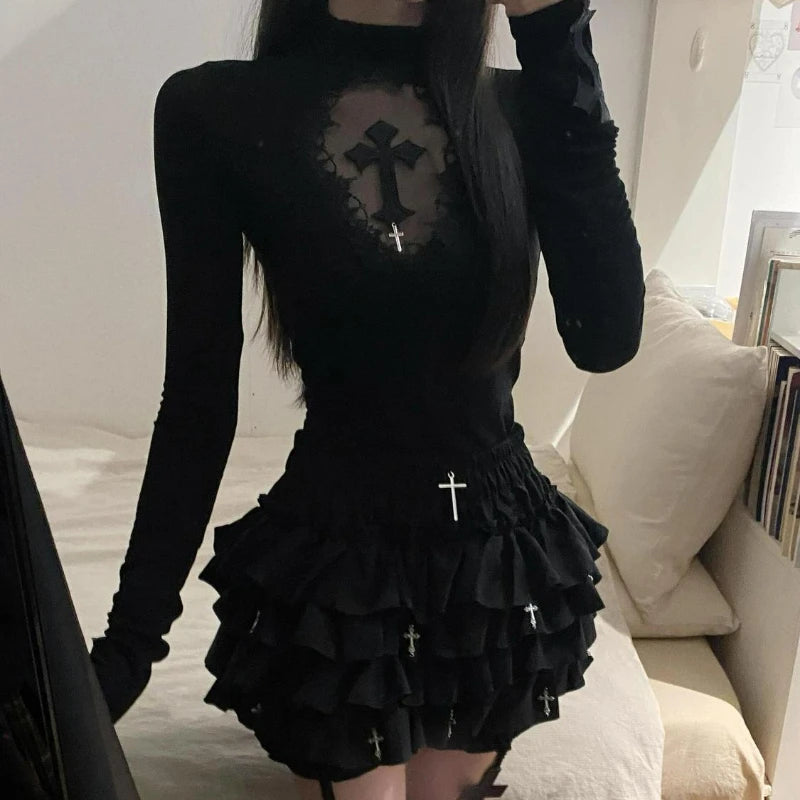 Gothic Two-Piece Skirt Set
