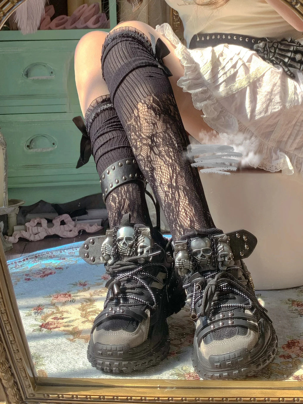 Skull Platform Dad Shoes