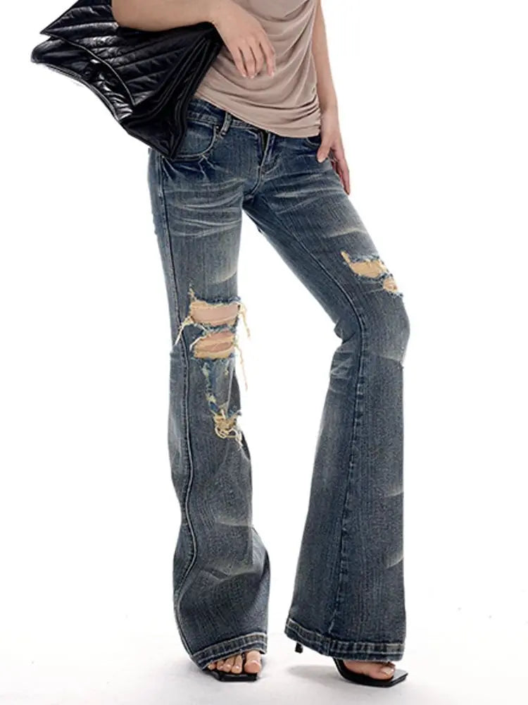 Ripped Wide-Leg Jeans